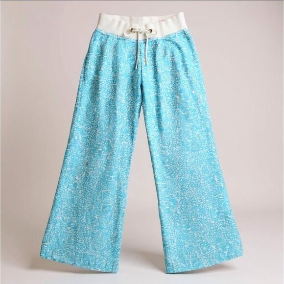 Lilly Pulitzer ✦ Linen Palazzo Beach Pants ✦ Shorely Blue Ice Cake Wide Leg XS - Picture 10 of 11